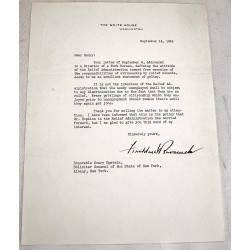 President Franklin Roosevelt Typed Letter Signed on White House Stationery